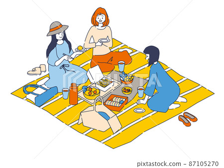 Women enjoying a picnic 87105270