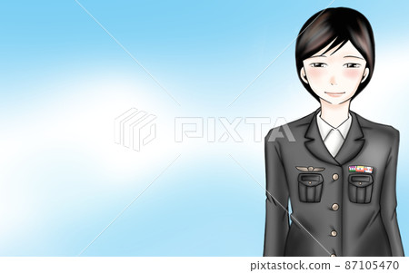 Illustration of one female SDF officer (8) Illustration of one female SDF officer (8) 87105470