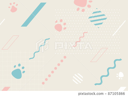 Cute color scheme footprints geometric background Cute color scheme footprints geometric background 87105866