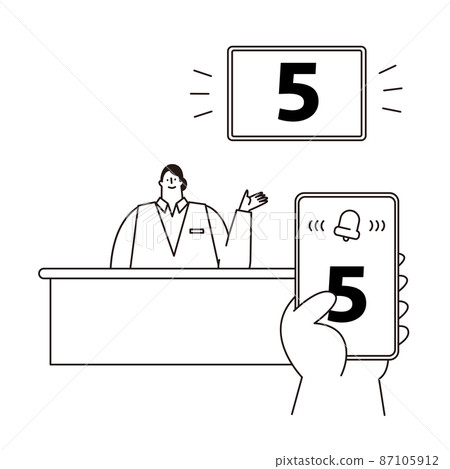 手機通知接收號碼的場景的矢量圖。 87105912