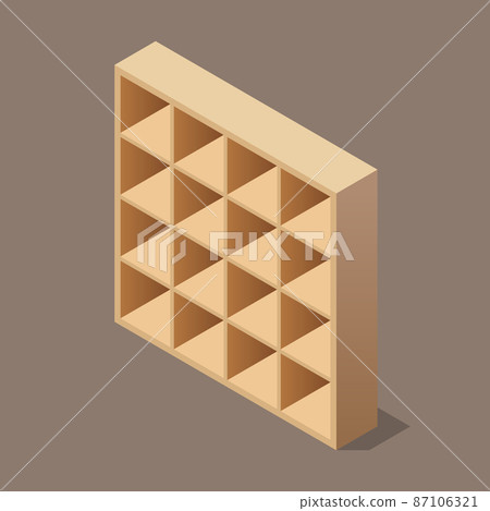 Minimal bookshelf isometric view Minimal bookshelf isometric view 87106321
