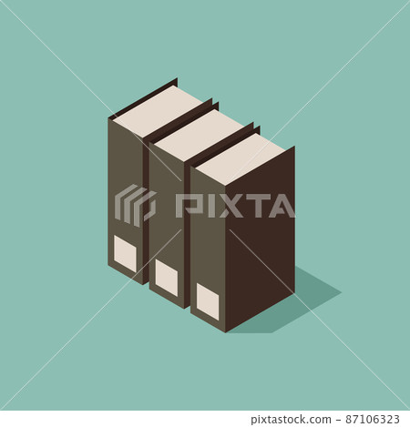 Black folders isometric view Black folders isometric view 87106323