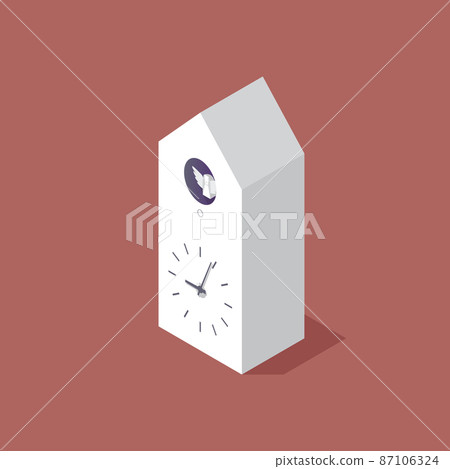Cuckoo clock isometric view Cuckoo clock isometric view 87106324