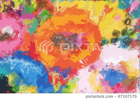 Abstract beautiful oil painting flower vintage illustration 87107170
