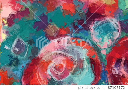 Abstract beautiful oil painting flower vintage illustration 87107172