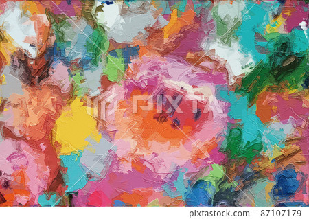 Abstract beautiful oil painting flower vintage illustration Abstract beautiful oil painting flower vintage illustration 87107179