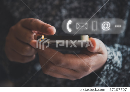Contact Us Support Service and Information Connect Concept, Female's Hands is Using Mobile Phone and Laptop for Corporate Information Contact Via Email Support. Customer Communication Contact Services Contact Us Support Service and Information Connect Concept, Female's Hands is Using Mobile Phone and Laptop for Corporate Information Contact Via Email Support. Customer Communication Contact Services 87107707