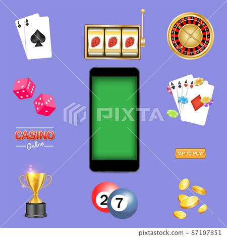 Mobile casino game kit, vector isolated illustration Mobile casino game kit, vector isolated illustration 87107851