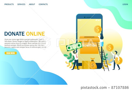 Donate online vector website landing page design template Donate online vector website landing page design template 87107886