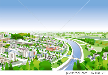 有趣的城市景觀和生活風景。人們可以明亮地生活的建築和城市規劃。 有趣的城市景觀和生活風景。人們可以明亮地生活的建築和城市規劃。 87108125