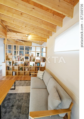 Living room and sofa in a new house 87108556