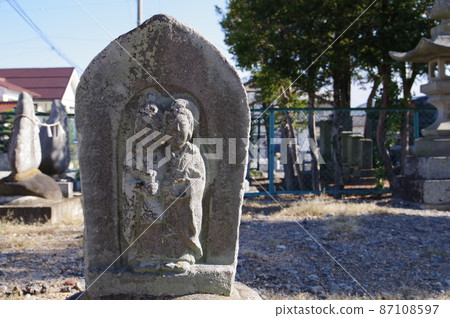 松本信州的文化財產曾右衛門雕像，島町地區的雙胞胎道祖神，高遠石工 87108597