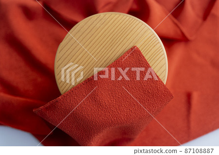 Japanese image of Japanese red furoshiki and bento Japanese image of Japanese red furoshiki and bento 87108887