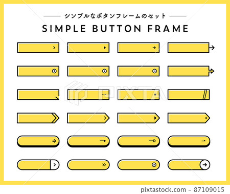 簡單的按鈕框架設置框架WEB橫幅裝飾模板欄材料箭頭 87109015