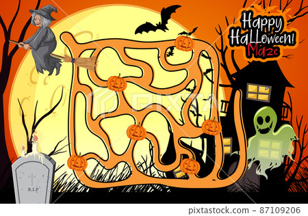 Happy Halloween maze game template Happy Halloween maze game template 87109206