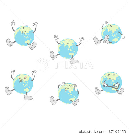 具有各種表達方式的地球矢量素材 87109453