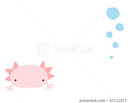 可愛的蠑螈框架/手繪插圖素材 87112017