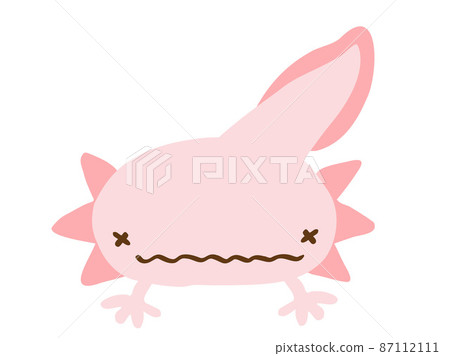 可愛的煩惱臉蠑螈/手繪插圖素材 可愛的煩惱臉蠑螈/手繪插圖素材 87112111