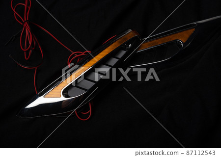 led light technology orange and chrome light work on black 87112543