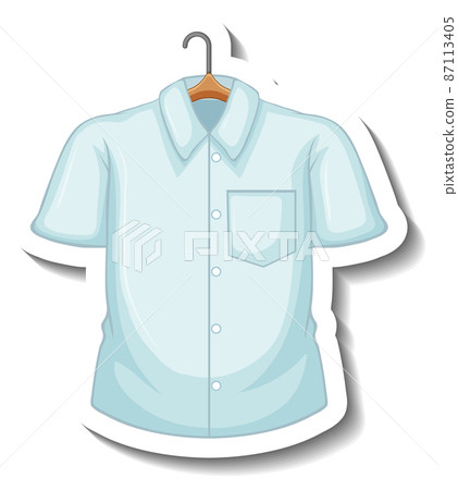 Sticker bright blue shirt with coathanger 87113405