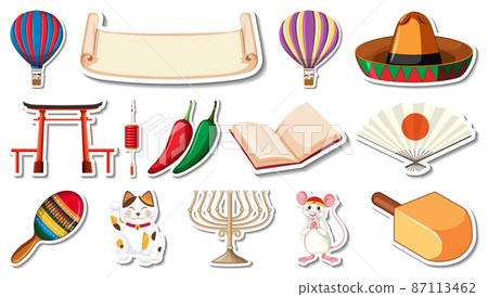 Set of different traditional objects 87113462