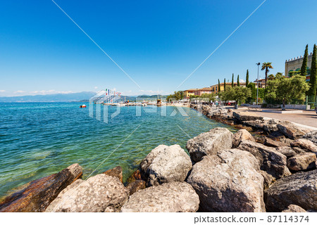 Lake Garda and the small Village of Cisano di Bardolino - Verona Veneto Italy Lake Garda and the small Village of Cisano di Bardolino - Verona Veneto Italy 87114374