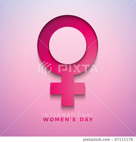 8 March International Womens Day Vector Illustration with 3d Female Symbol on Light Pink Background. Women or Mother Day Theme Template for Flyer, Greeting Card, Web Banner, Holiday Poster or Party 8 March International Womens Day Vector Illustration with 3d Female Symbol on Light Pink Background. Women or Mother Day Theme Template for Flyer, Greeting Card, Web Banner, Holiday Poster or Party 87115179