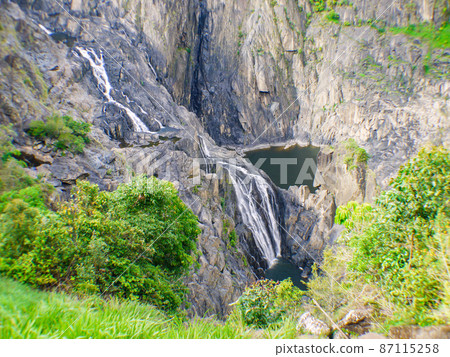 Baron Fall seen from Kuranda Scenic Railway, Cairns, Australia 87115258