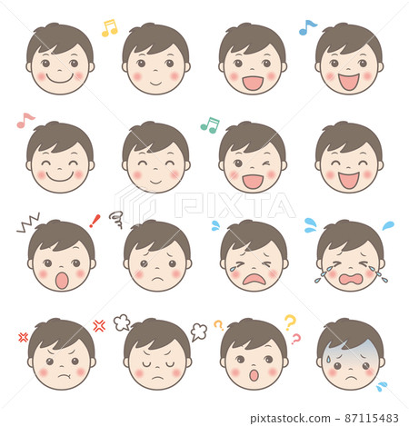 男孩插圖（面部表情） 87115483
