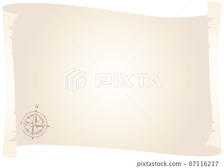 一個舊的類似地圖的框架，它會飄動方向標記矢量插圖與指南針 87116217