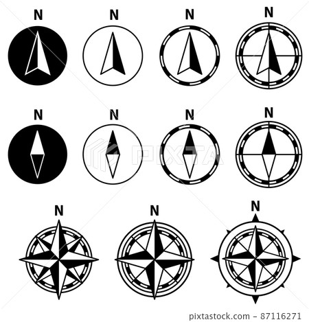 Map orientation mark Retro wind rose pattern No background Transparent vector illustration Bali-A 87116271