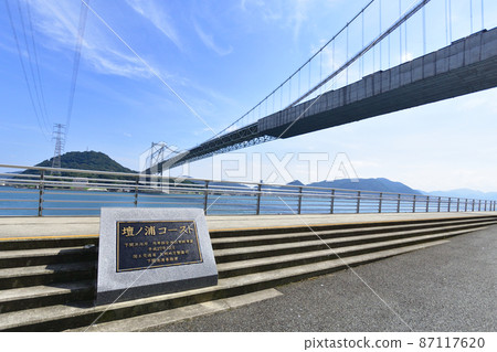 Scenery of Kanmon Bridge, Mojiko and Shimonoseki and Kanmon Strait 87117620