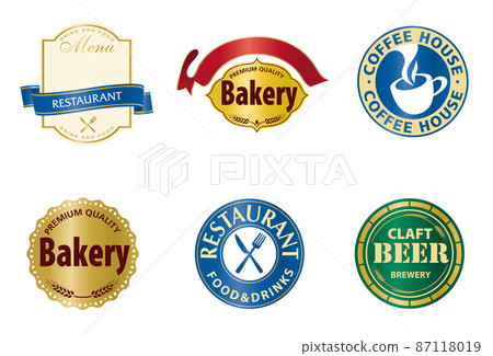 Emblem logo mark illustration set 87118019