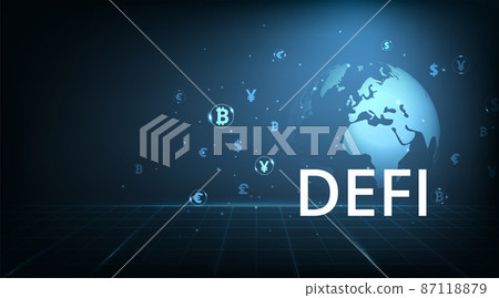 Decentralized finance(DeFi) concept design. 87118879