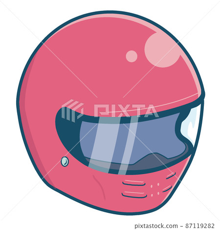 Illustration of a motorcycle full-face helmet [red, sideways] 87119282