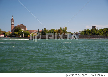 one of the bridges in the Venetian Lagoon one of the bridges in the Venetian Lagoon 87119377