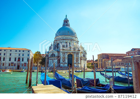 Venice italy. Grand canal on a sunny day Venice italy. Grand canal on a sunny day 87119412