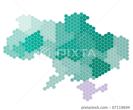 Hexagon shape of Ukraine map. 87119694