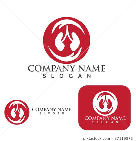 Lungs Care Logo Template Design Vector, Lungs health Design Concept,Creative, - Vector 87119878