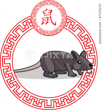 Chinese Zodiac Sign Animal Rat Mouse Cartoon Lunar Astrology Drawing Chinese Zodiac Sign Animal Rat Mouse Cartoon Lunar Astrology Drawing 87120235