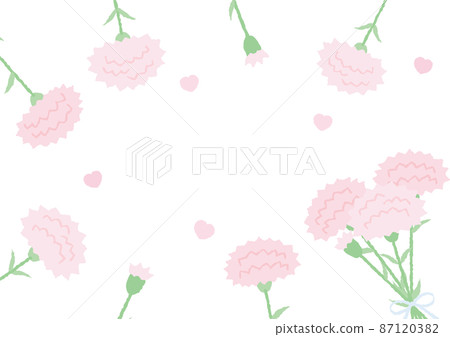 Illustration frame material for Mother's Day / event of pink carnation Illustration frame material for Mother's Day / event of pink carnation 87120382
