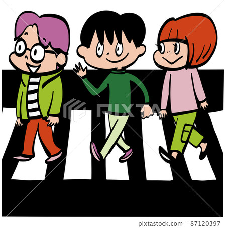 Pedestrian crossing and children Pedestrian crossing and children 87120397