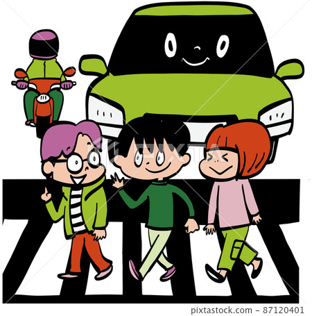 Children crossing the pedestrian crossing Children crossing the pedestrian crossing 87120401