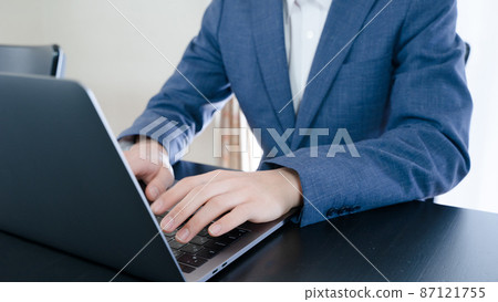 Businessman Male Remote Work Typing Hand Businessman Male Remote Work Typing Hand 87121755