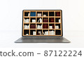 Library on computer screen concept background 3d rendering 87122224