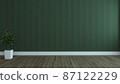 Empty room with Lined green wallpaper wall concept 3d rendering 87122229