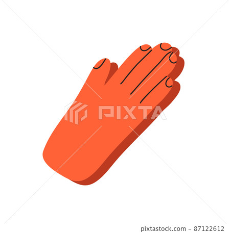 Praying hands drawn in simple line icon illustration with colored skin on flat scandinavian style. The concept of prayer Praying hands drawn in simple line icon illustration with colored skin on flat scandinavian style. The concept of prayer 87122612