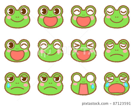 Frog face icon set 2 87123591