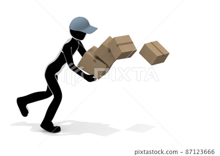 A person who drops an item during delivery. A person who carries a lot of luggage. The person who fails. 87123666