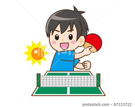 Illustration material of boy of table tennis club 5 87123722